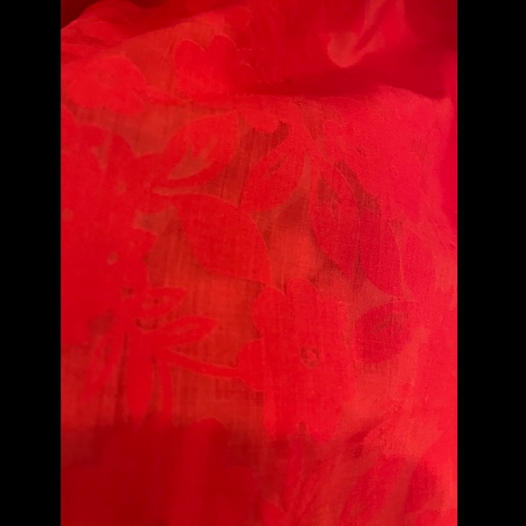 True Beauty by Emme sheer floral blouse red ; 18 - Picture 10 of 12